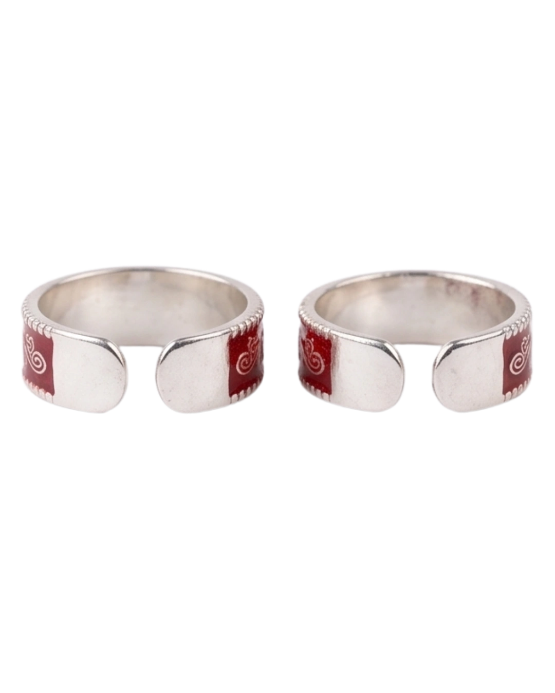 Raga Meenakari 925 Sterling Silver Toe Rings for Women