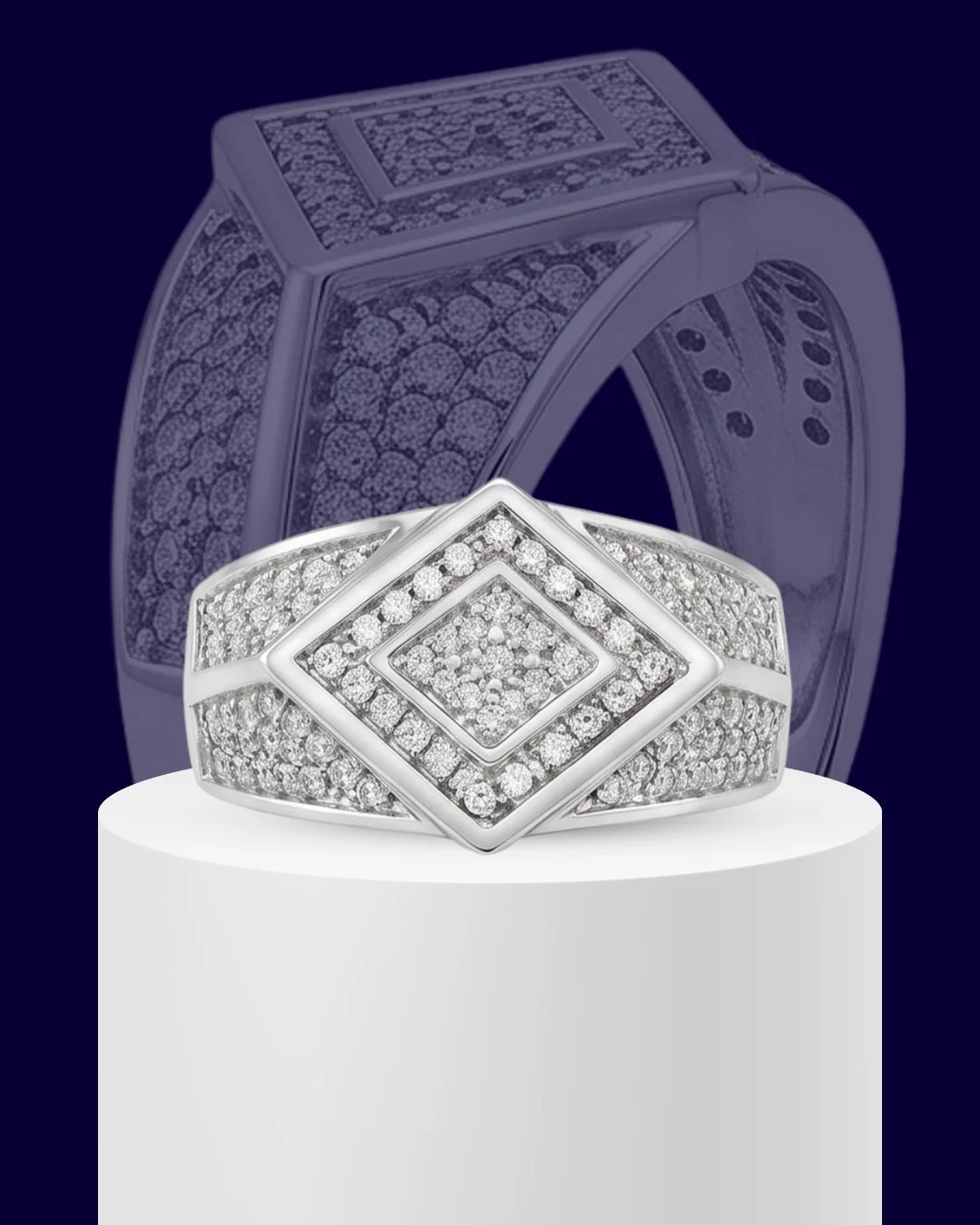 Aegis Rhombus 925 Sterling Silver Ring for Men
