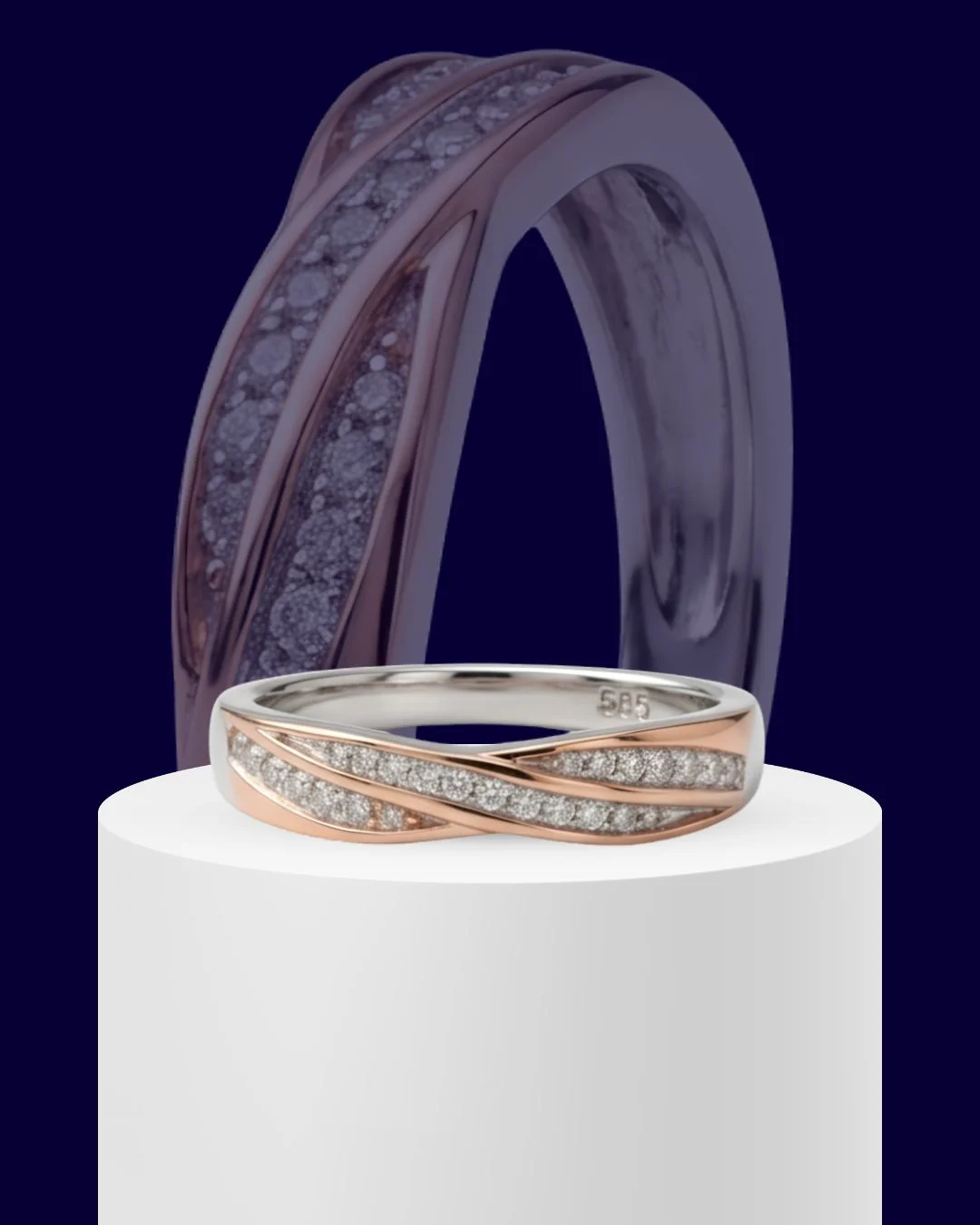Lyra Crossover 925 Sterling Silver Ring for Women