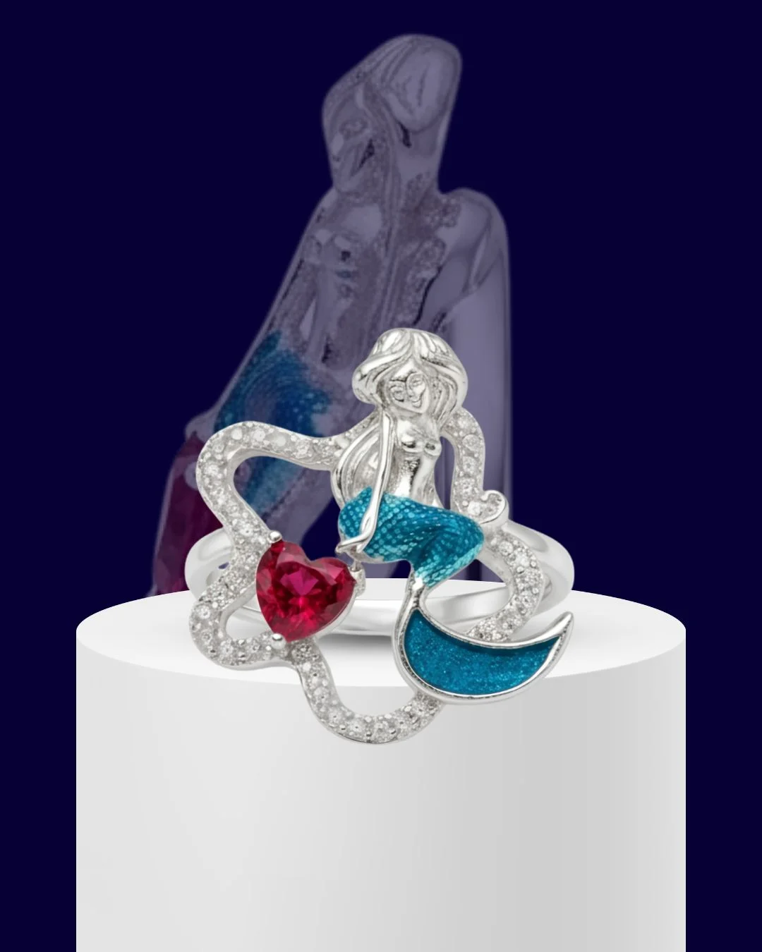 Sirena Coral 925 Sterling Silver Ring for Women