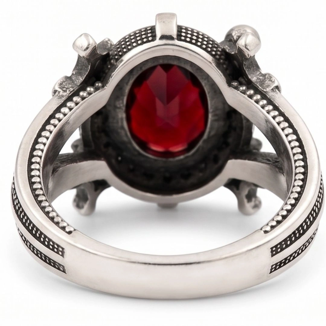 Ignis Compass Vintage 925 Sterling Silver Ring for Men