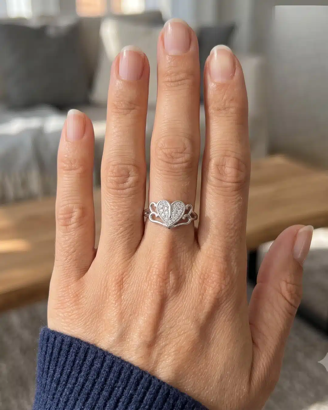 Celeste Heart 925 Sterling Silver Ring for Women