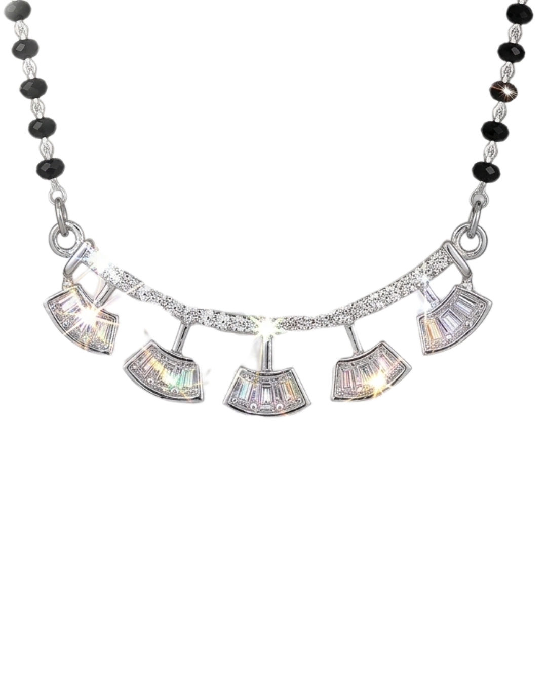 Maya Fan Fringe 925 Sterling Silver Mangalsutra for Women