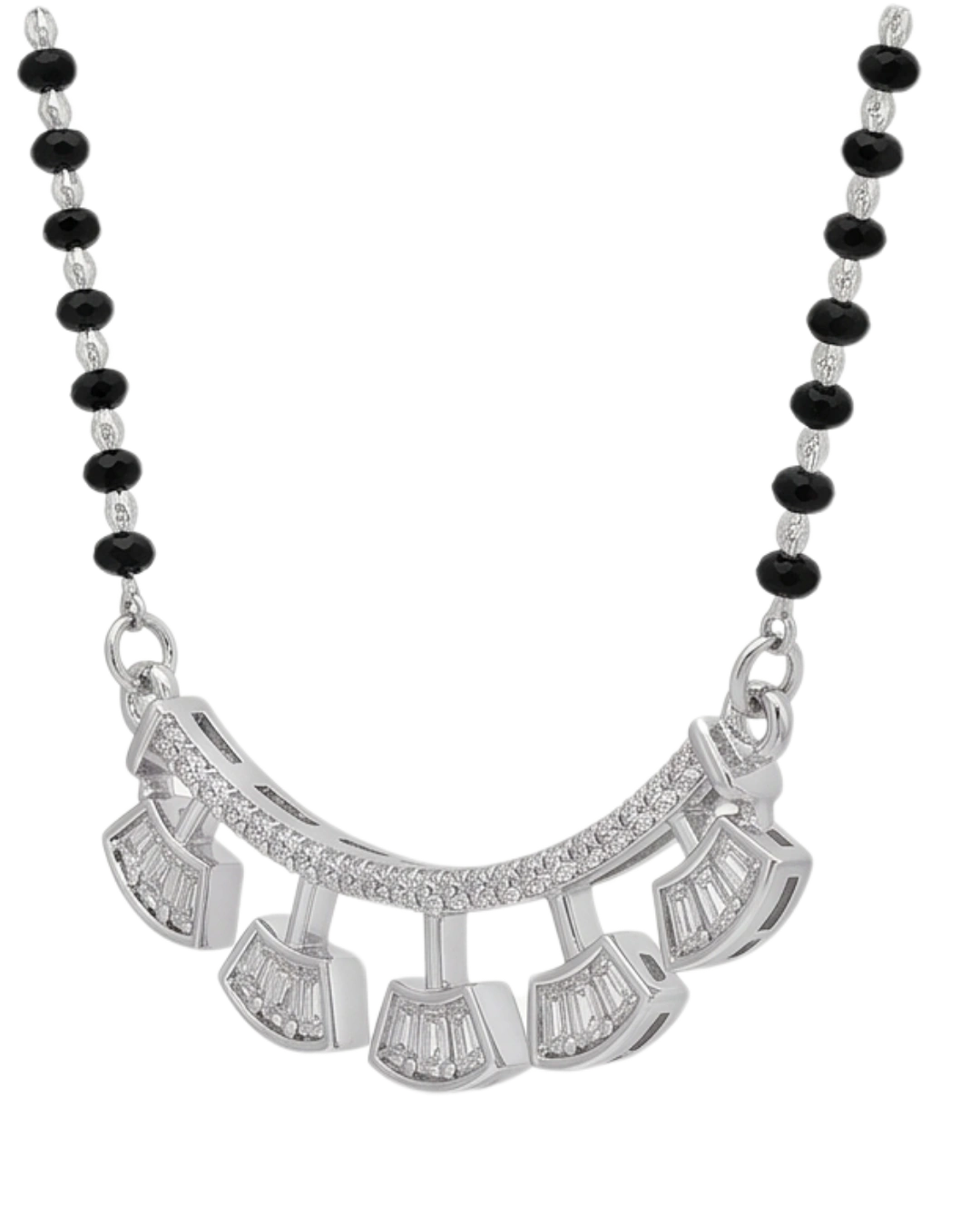 Maya Fan Fringe 925 Sterling Silver Mangalsutra for Women