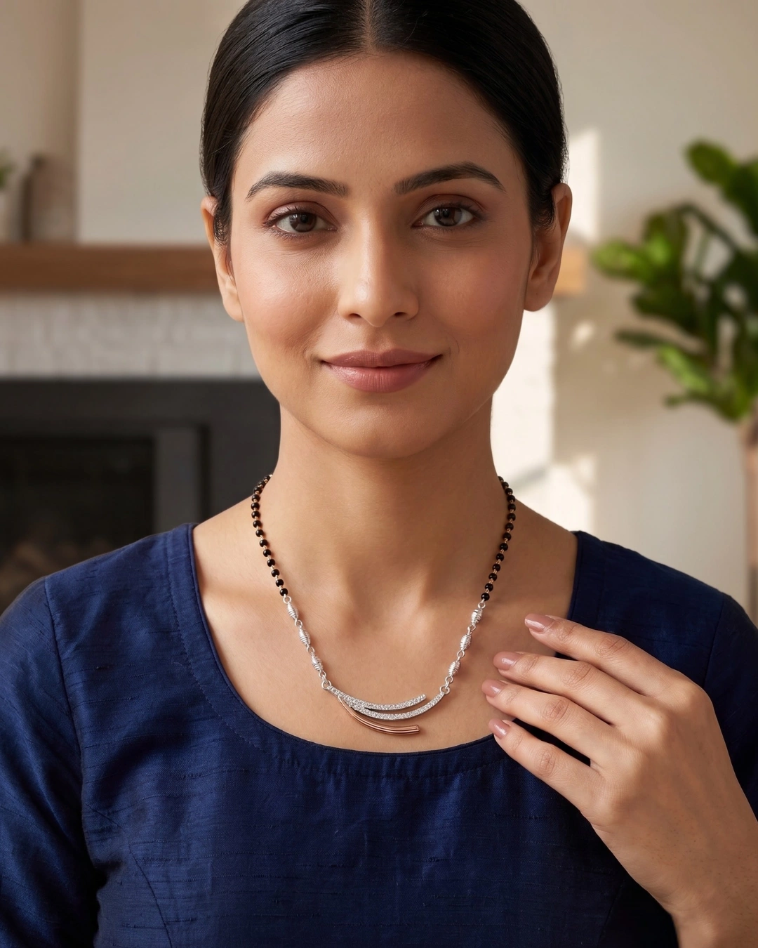 Tara Wave 925 Sterling Silver Mangalsutra for Women