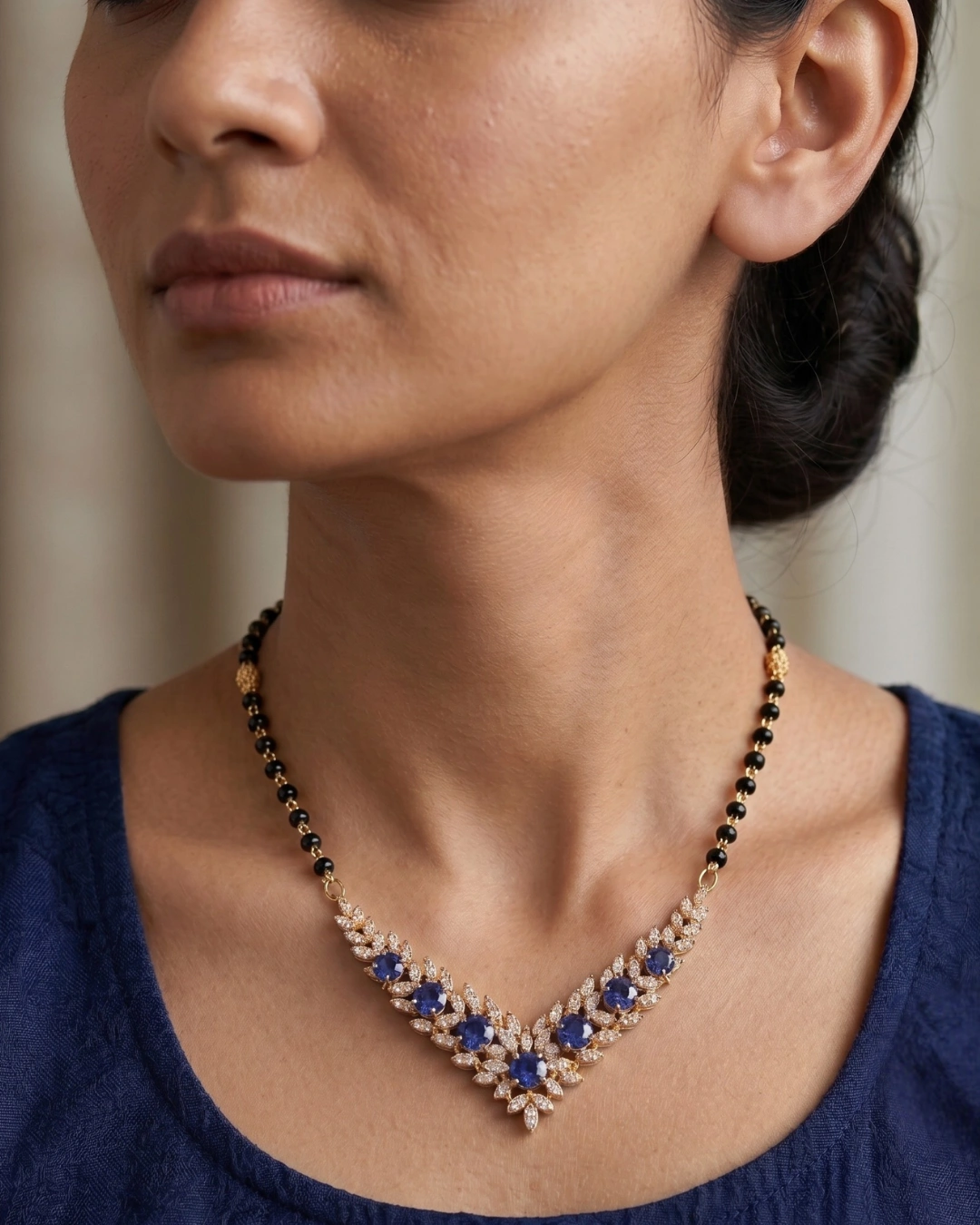 Veda Chevron 925 Sterling Silver Mangalsutra for Women