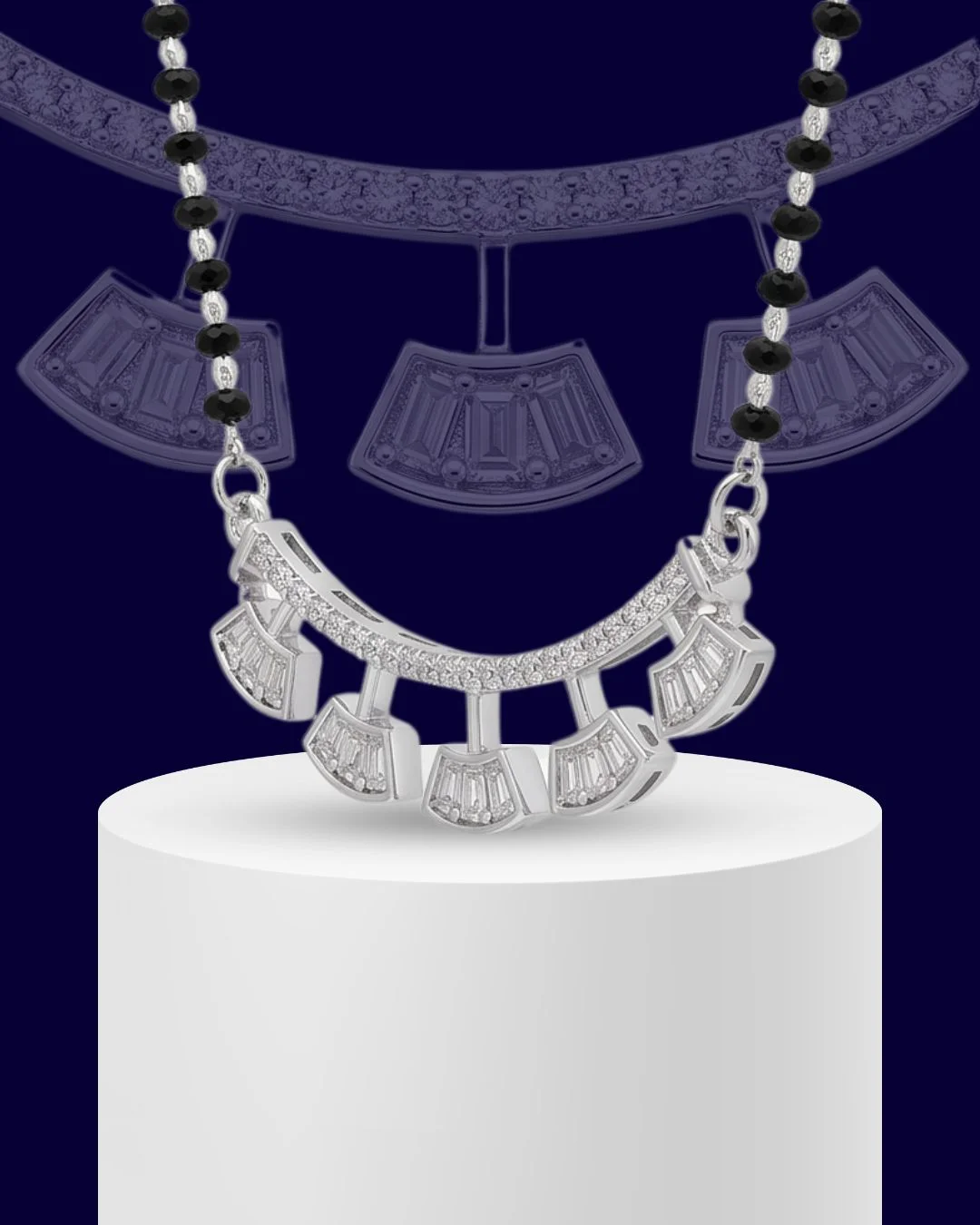 Maya Fan Fringe 925 Sterling Silver Mangalsutra for Women