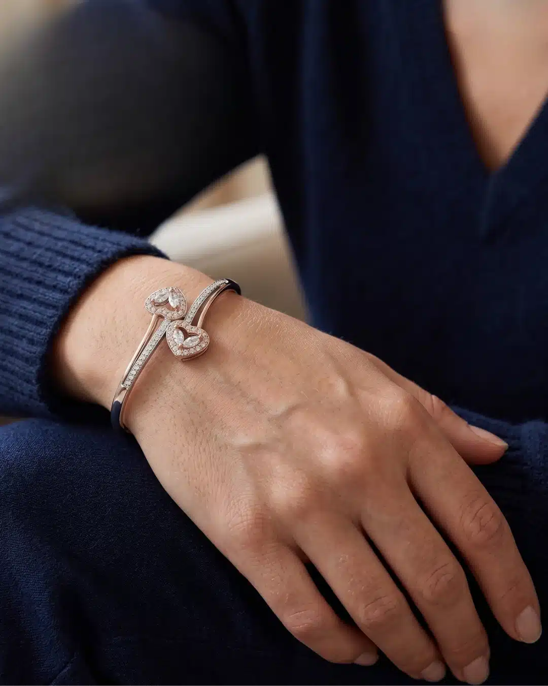 Kalea Bypass 925 Sterling Silver Bracelet for Women