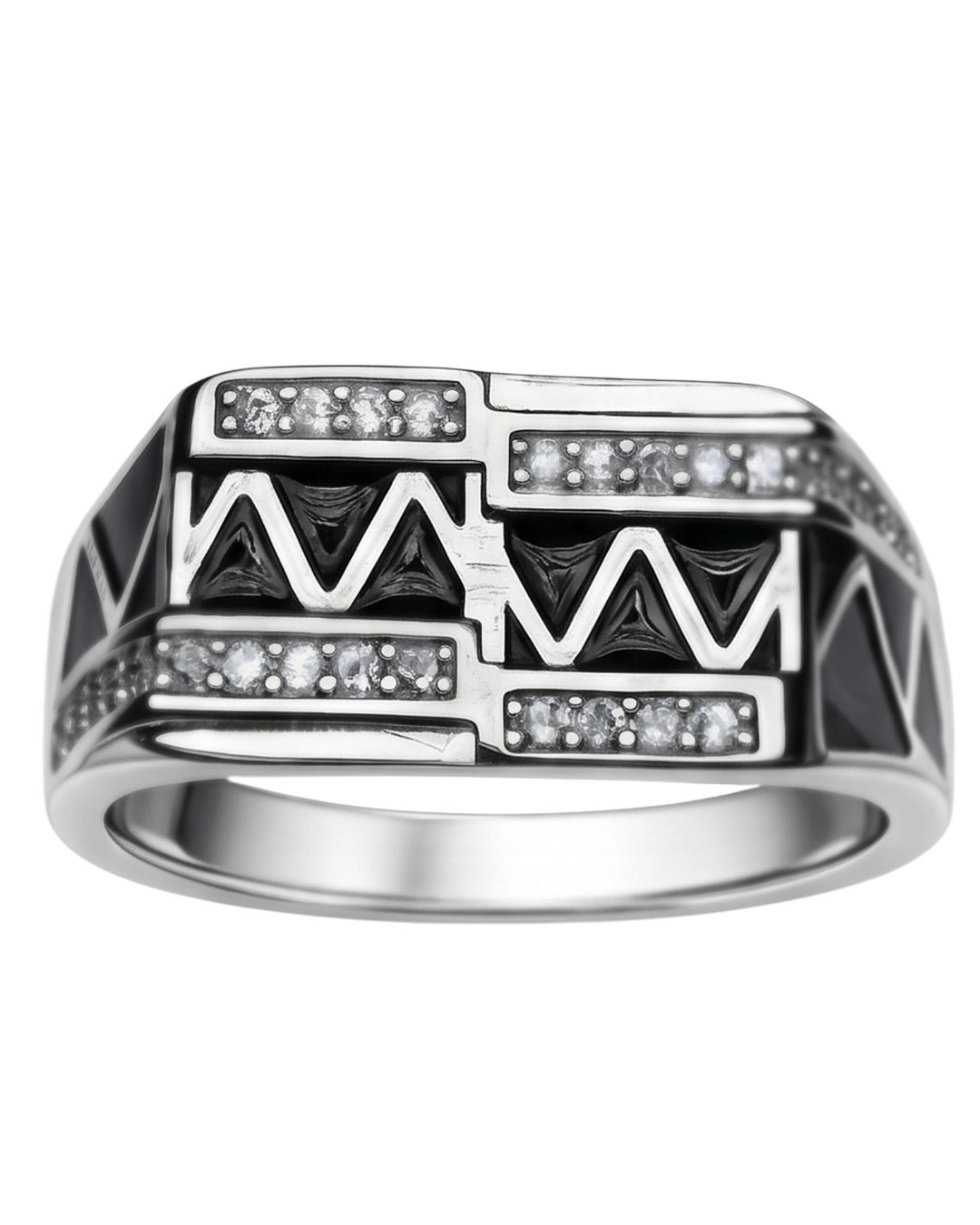 Vortex Chevron 925 Sterling Silver Ring for Men