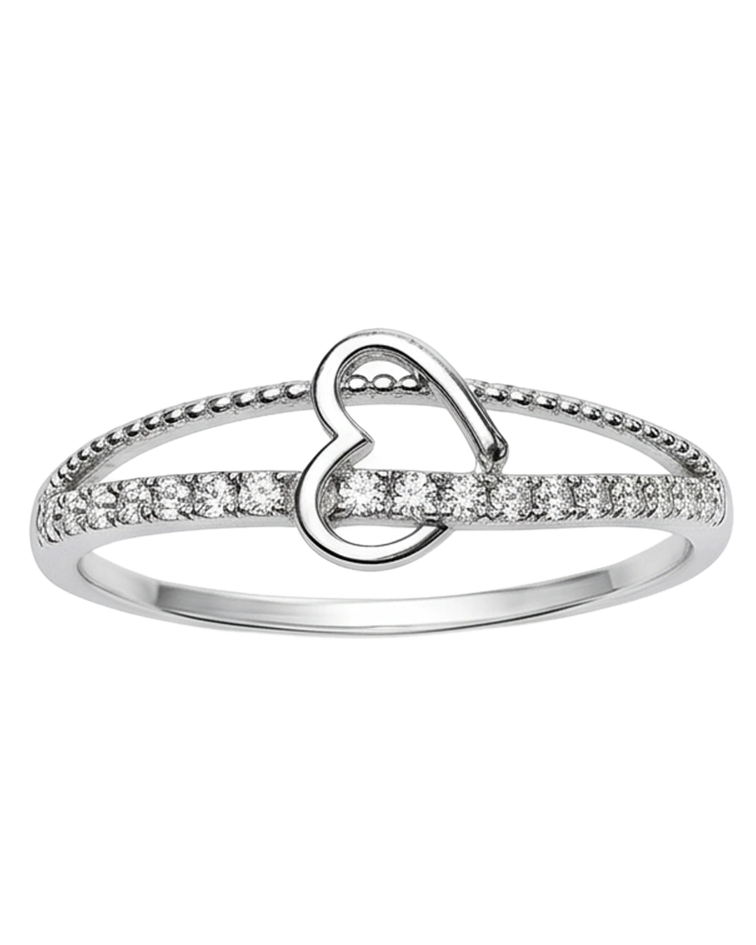 Amorel Split 925 Sterling Silver Ring for Women