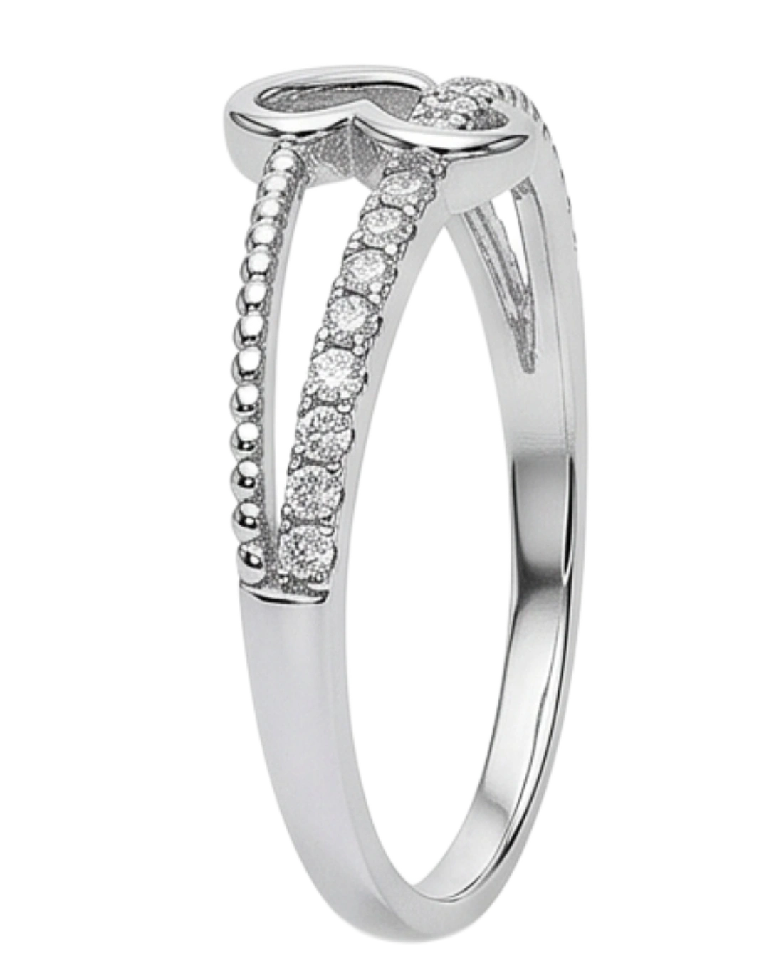 Amorel Split 925 Sterling Silver Ring for Women