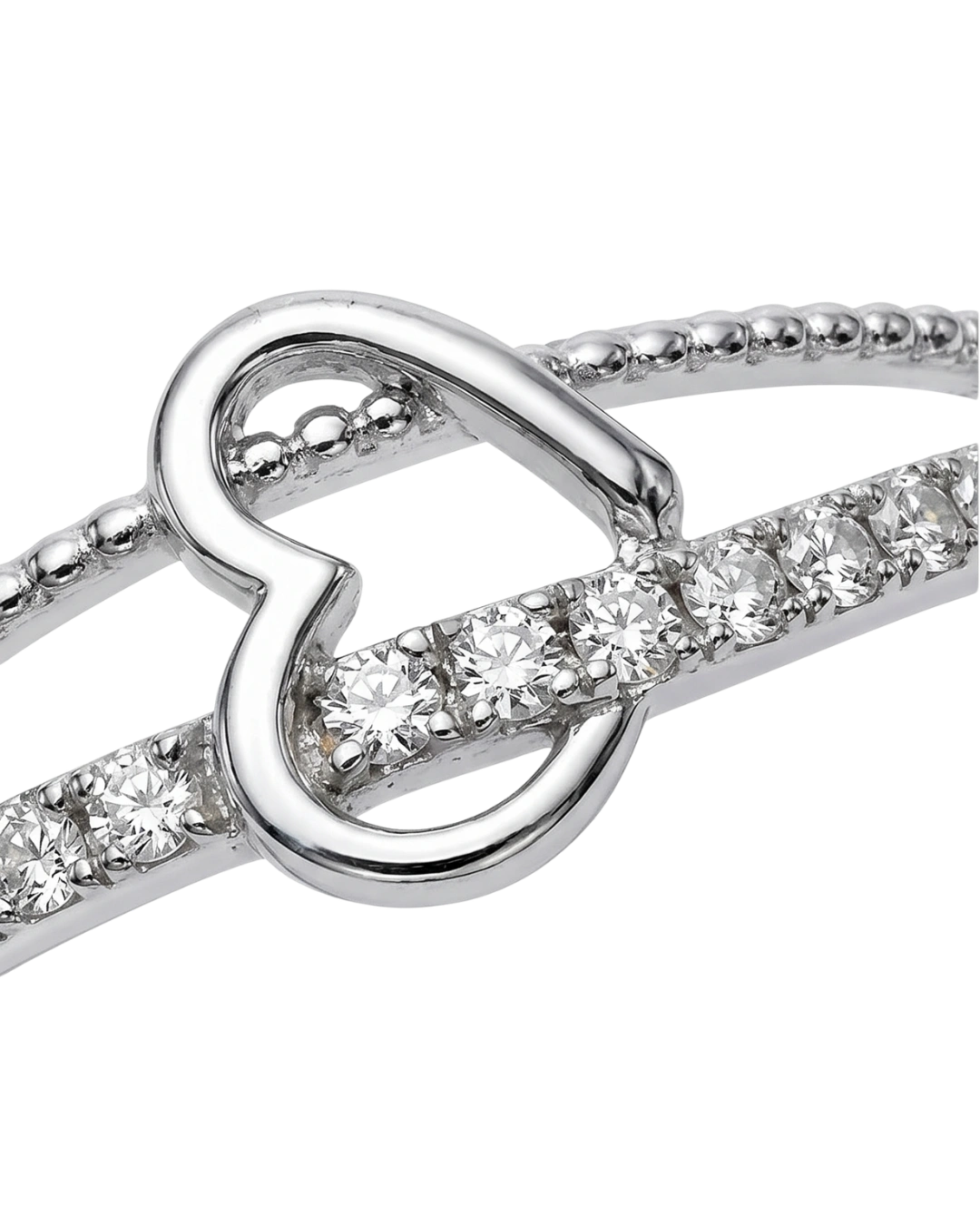 Amorel Split 925 Sterling Silver Ring for Women
