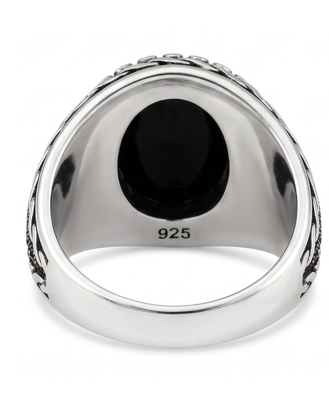 Obsidian Monarch Black Onyx 925 Sterling Silver Ring for Men