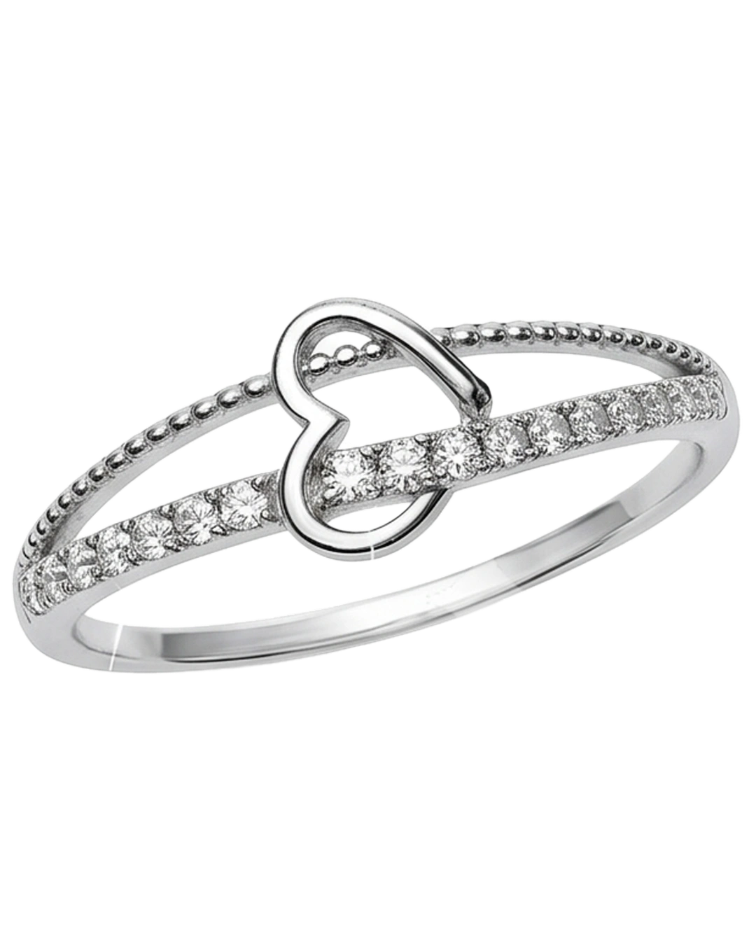Amorel Split 925 Sterling Silver Ring for Women