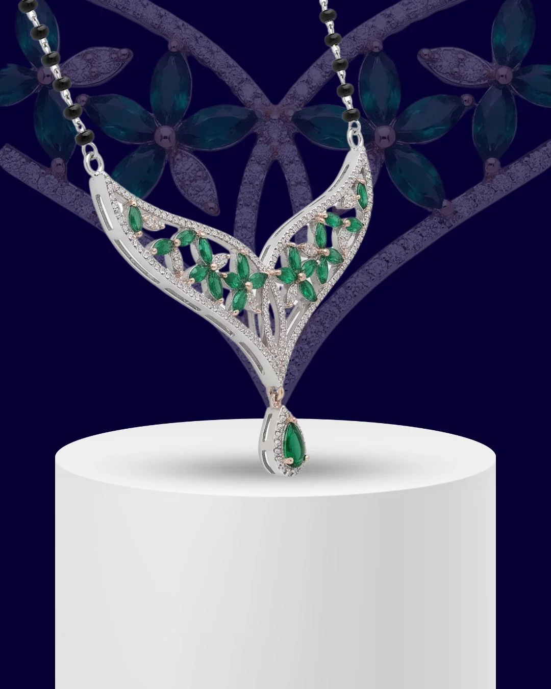 Prana Foliage 925 Sterling Silver Mangalsutra for Women
