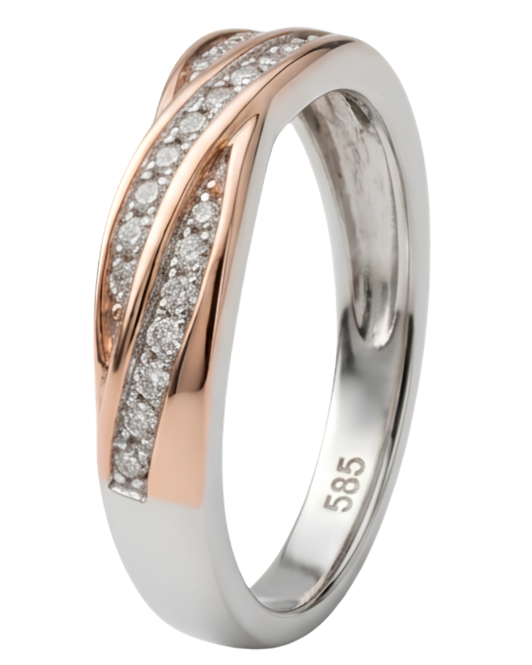 Lyra Crossover 925 Sterling Silver Ring for Women
