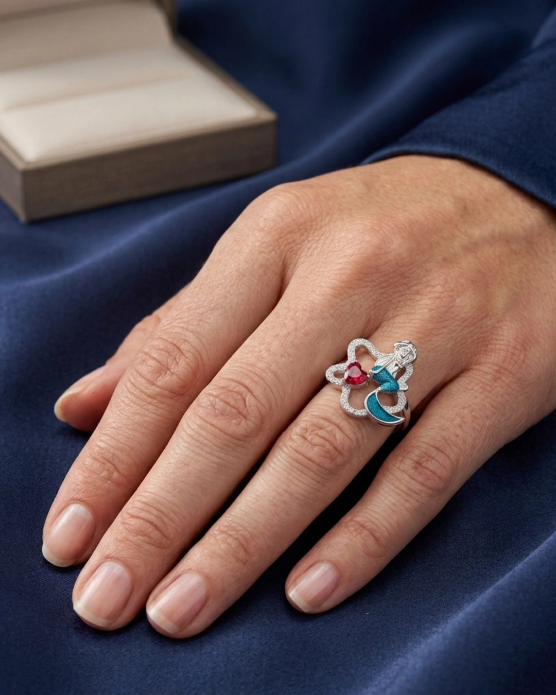 Sirena Coral 925 Sterling Silver Ring for Women