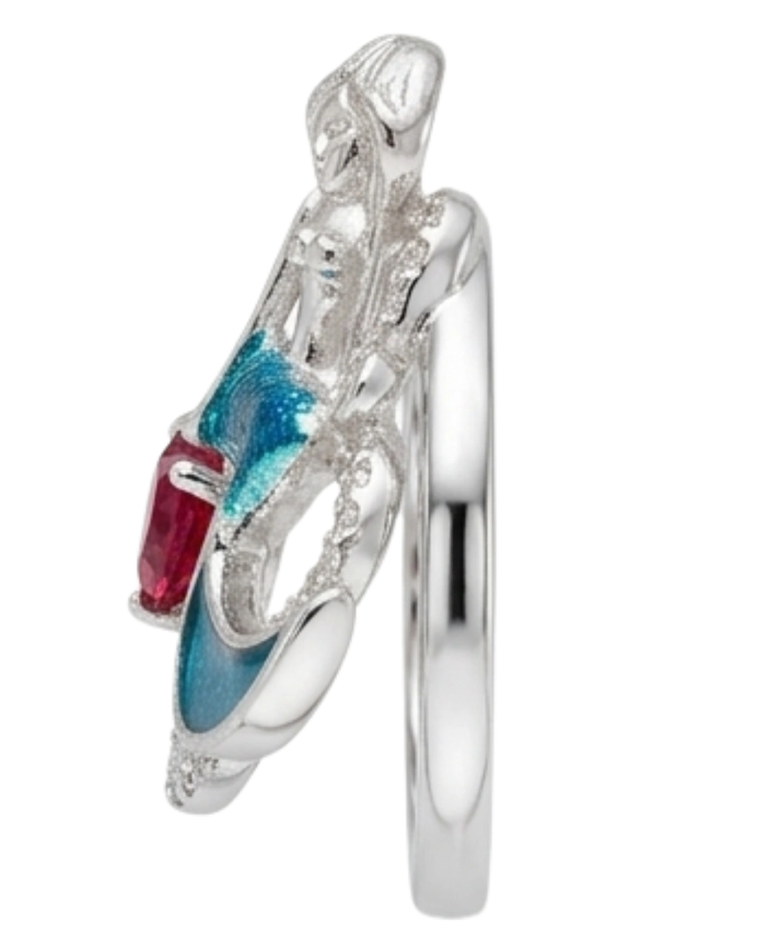 Sirena Coral 925 Sterling Silver Ring for Women