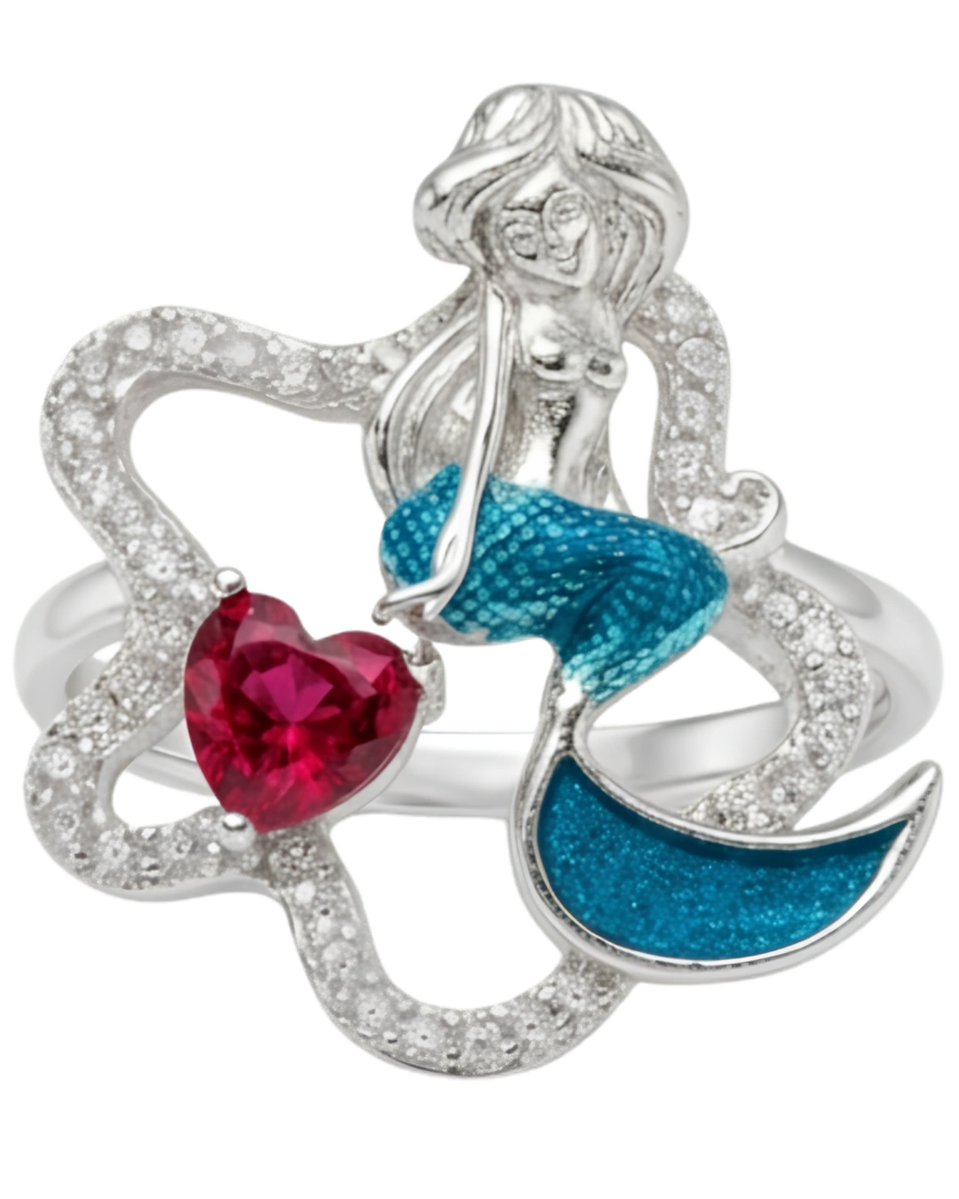 Sirena Coral 925 Sterling Silver Ring for Women