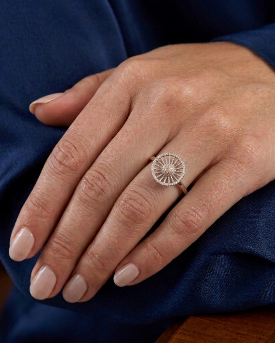 Helia Spoke 925 Sterling Silver Ring for Women