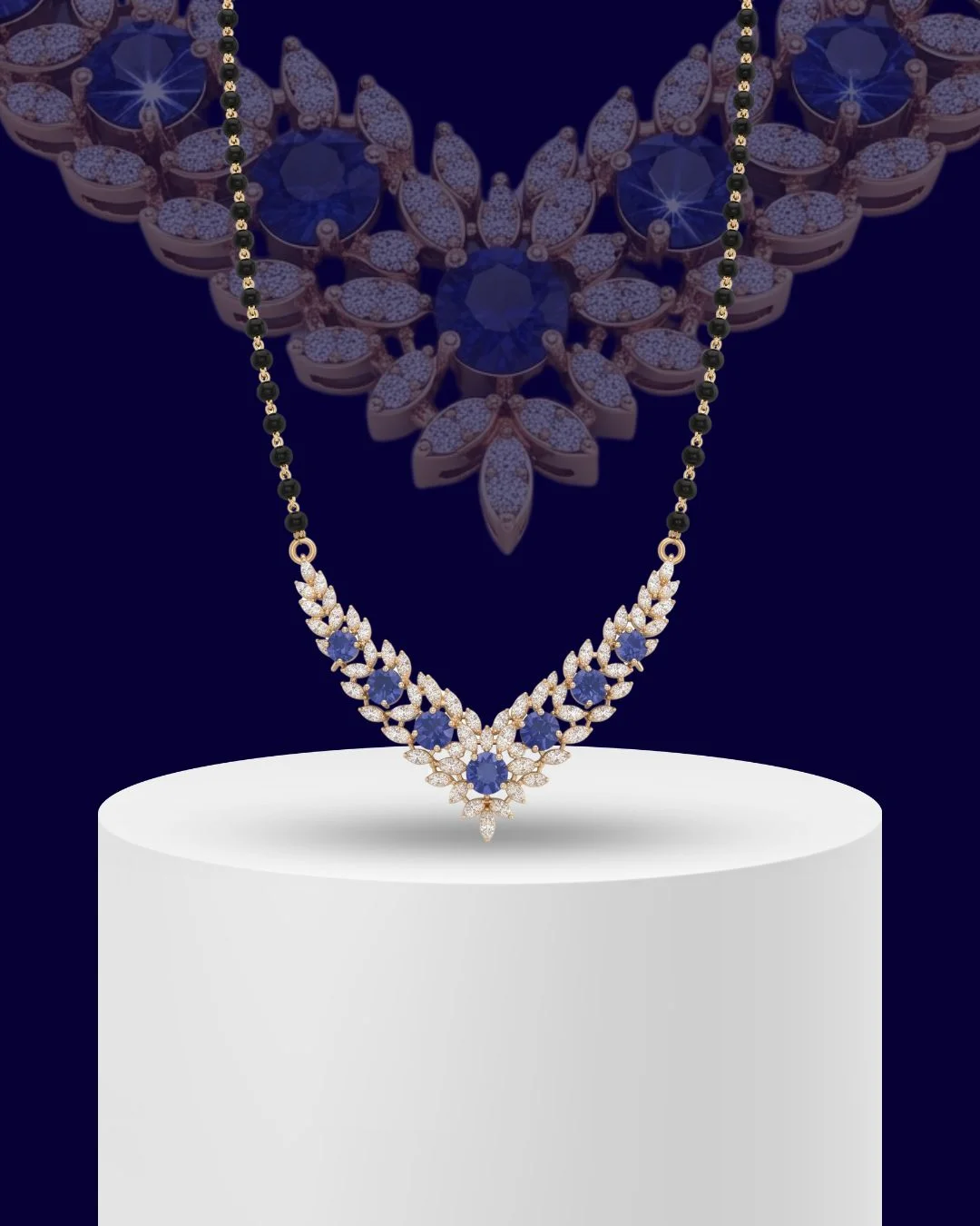 Veda Chevron 925 Sterling Silver Mangalsutra for Women