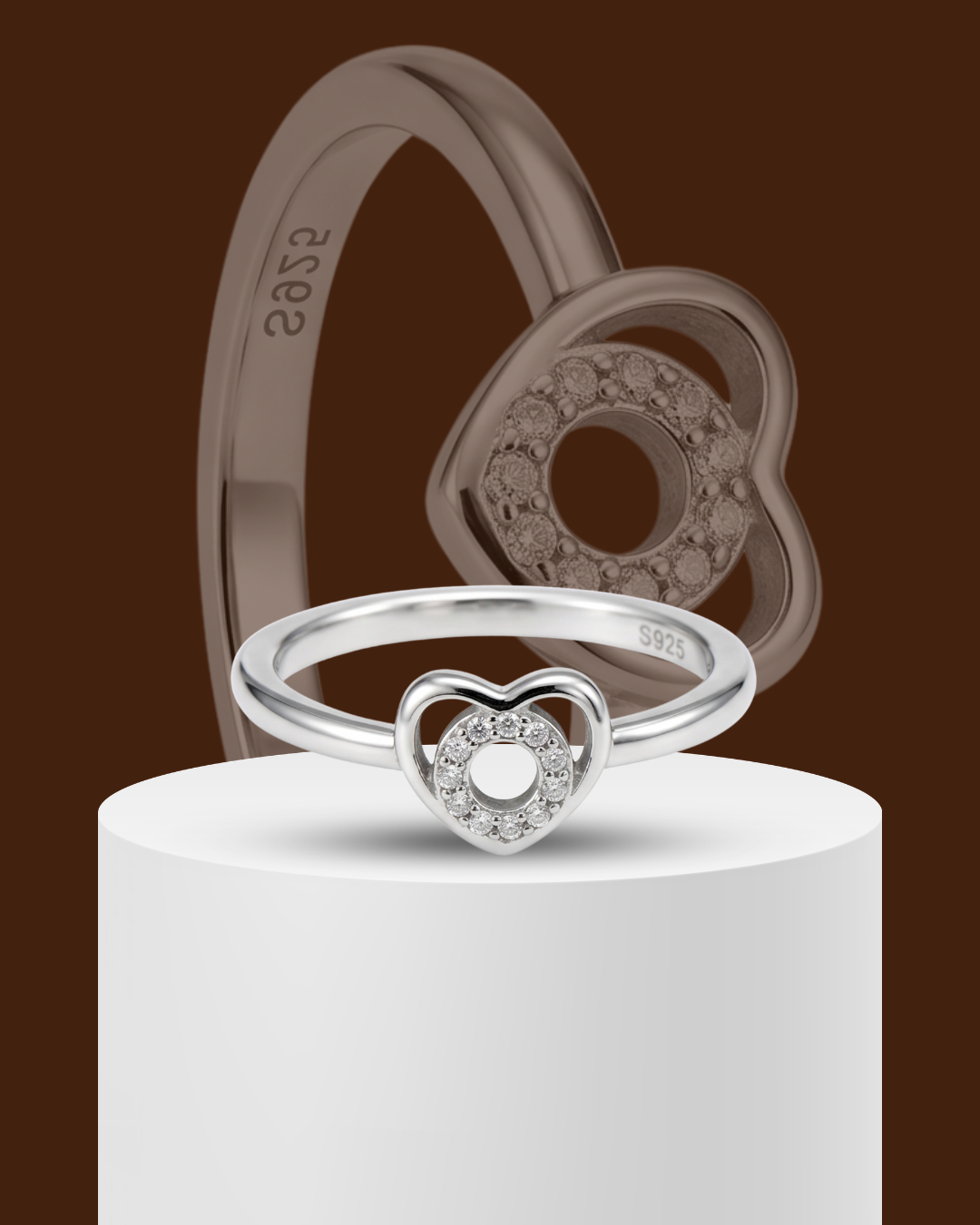 Sunlit Heart 925 Sterling Silver Ring for Kids