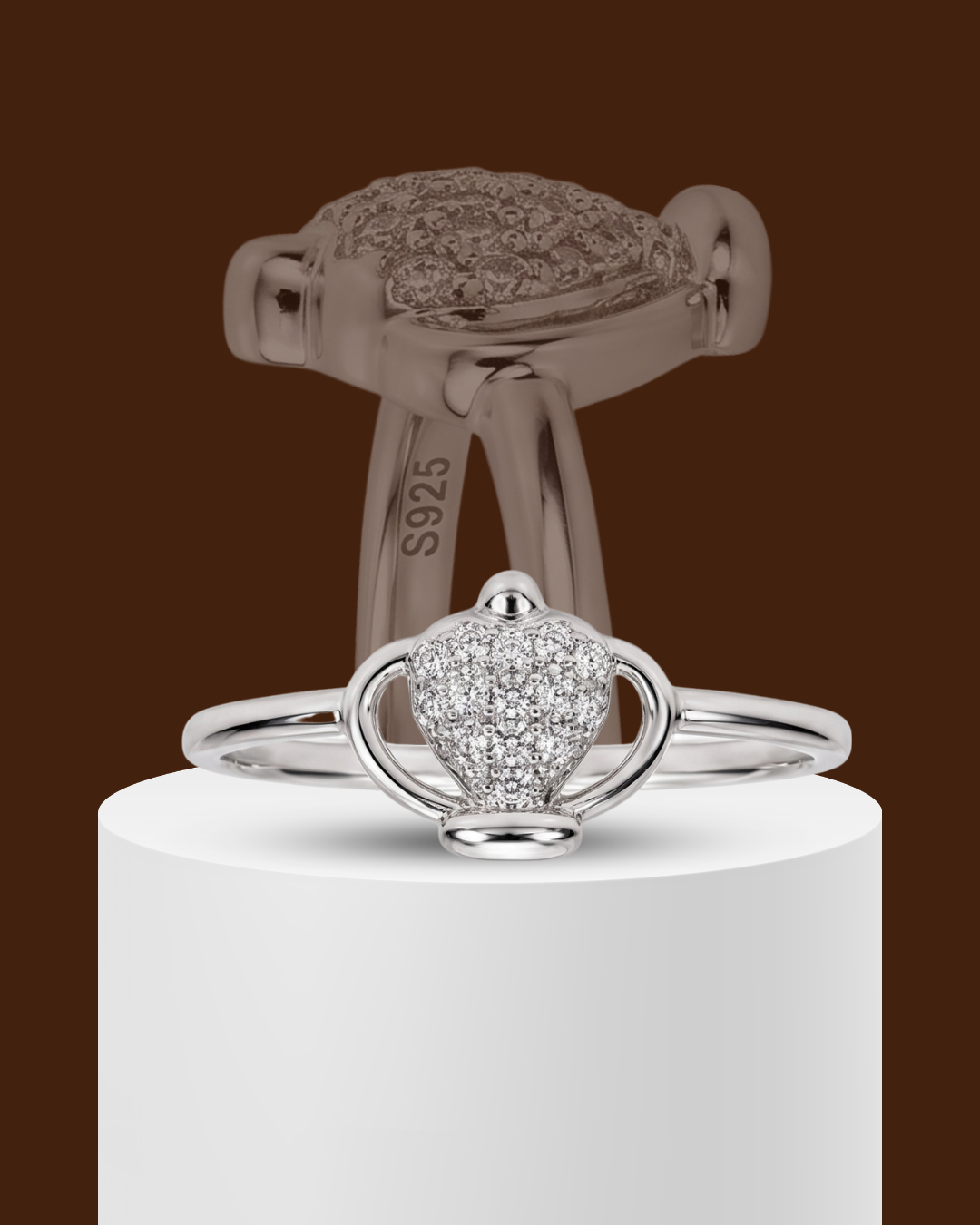 Petite Tiara Crown 925 Sterling Silver Ring for Kids