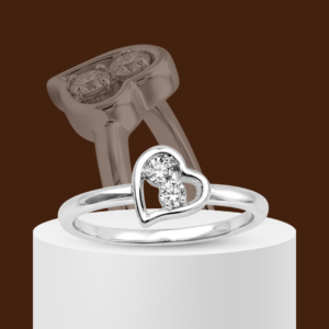 Dewdrop Heart 925 Sterling Silver Ring for Kids