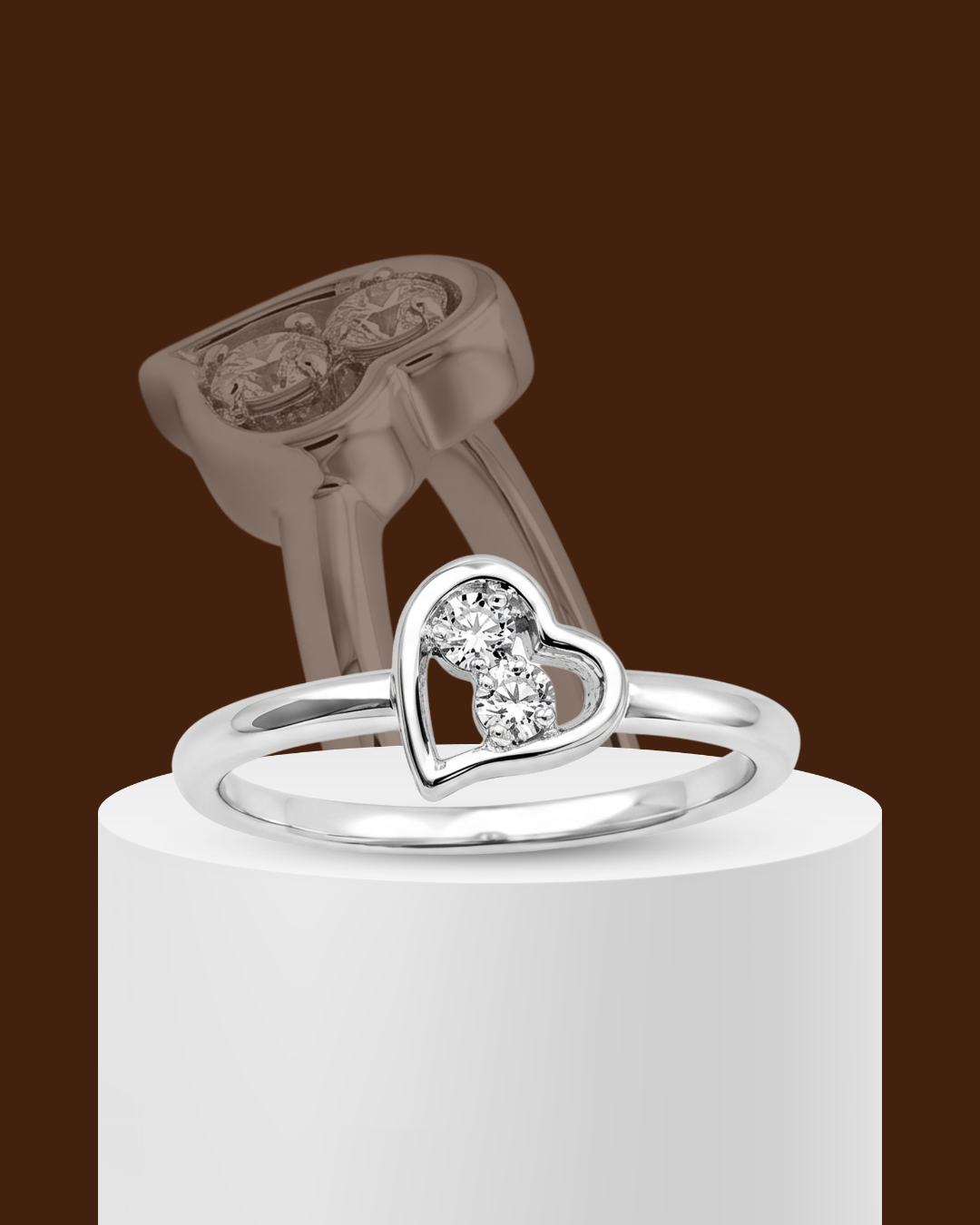 Dewdrop Heart 925 Sterling Silver Ring for Kids