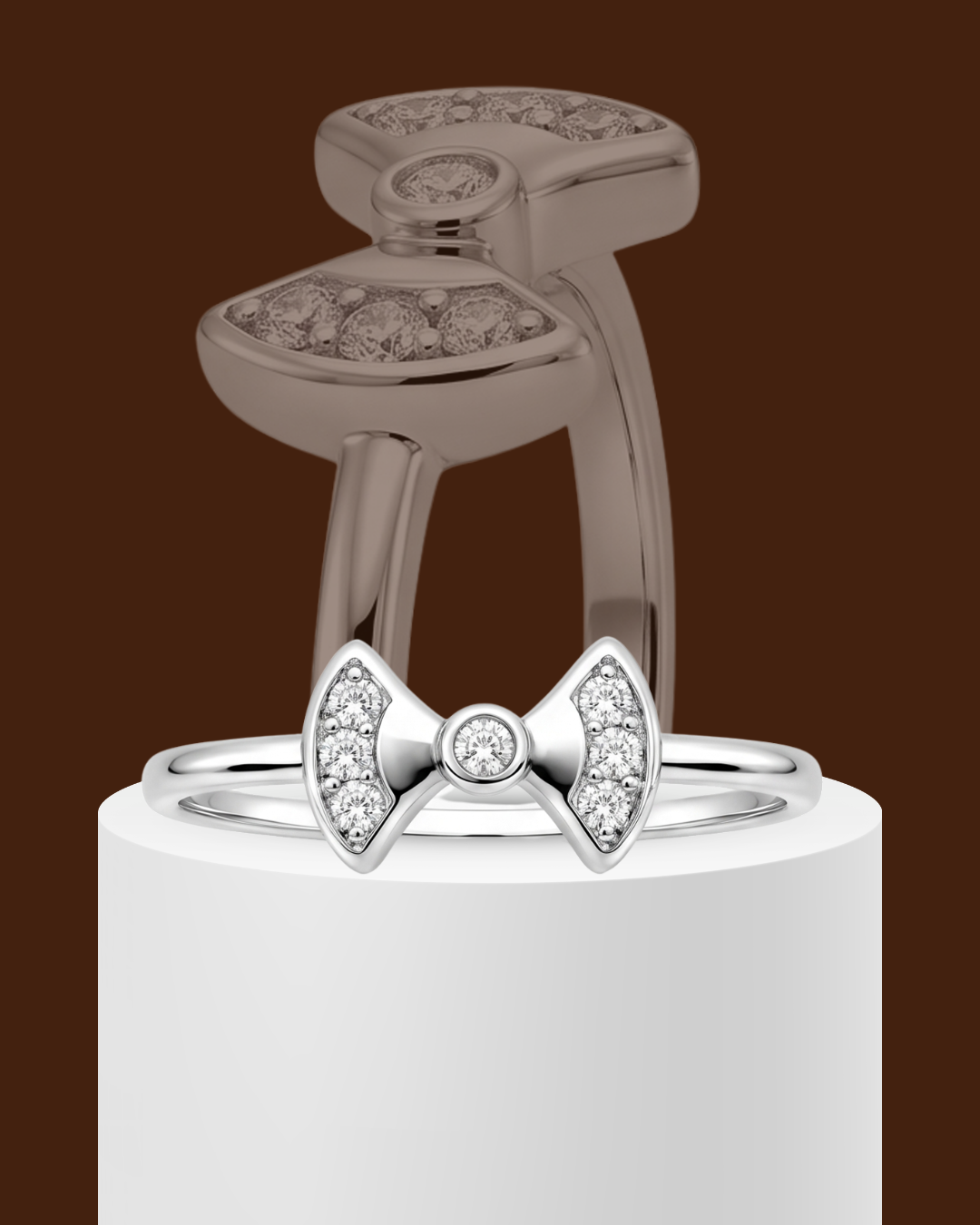 Petite Bow Sparkle 925 Sterling Silver Ring