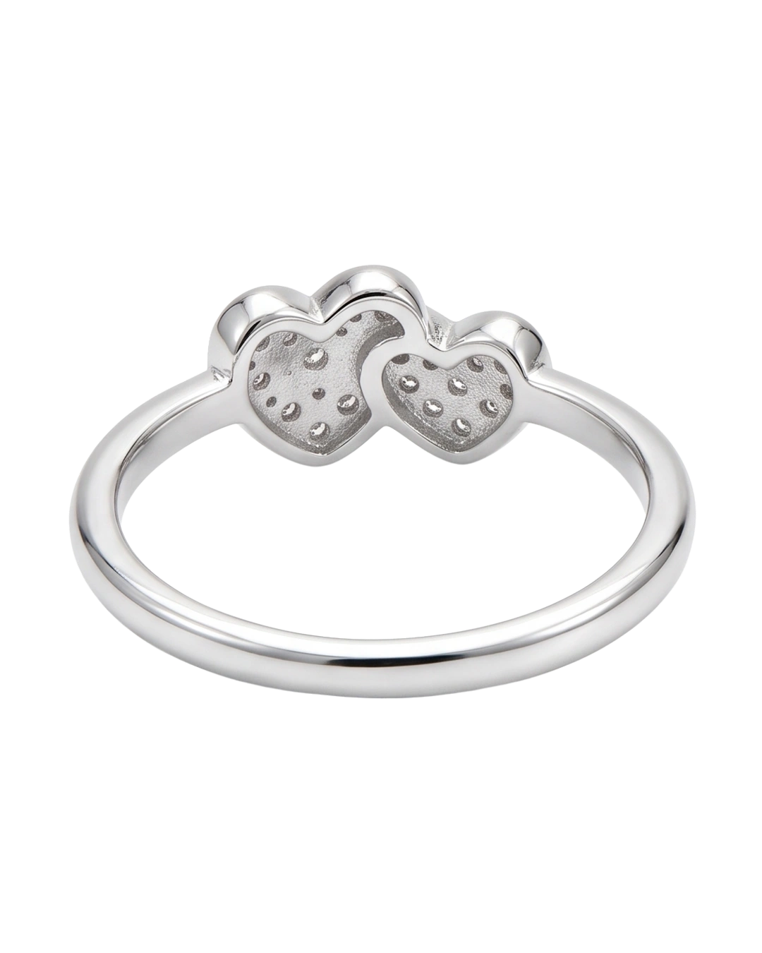 Twin Cherish Double Heart 925 Sterling Silver Ring for Kids