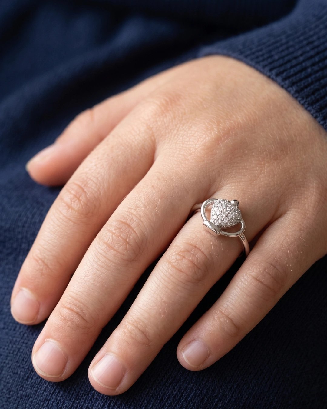 Petite Tiara Crown 925 Sterling Silver Ring for Kids