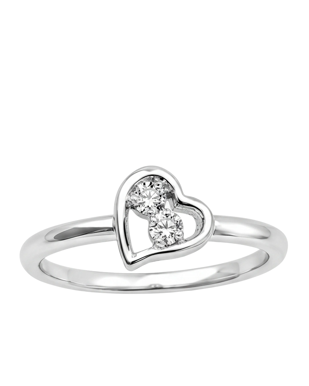 Dewdrop Heart 925 Sterling Silver Ring for Kids