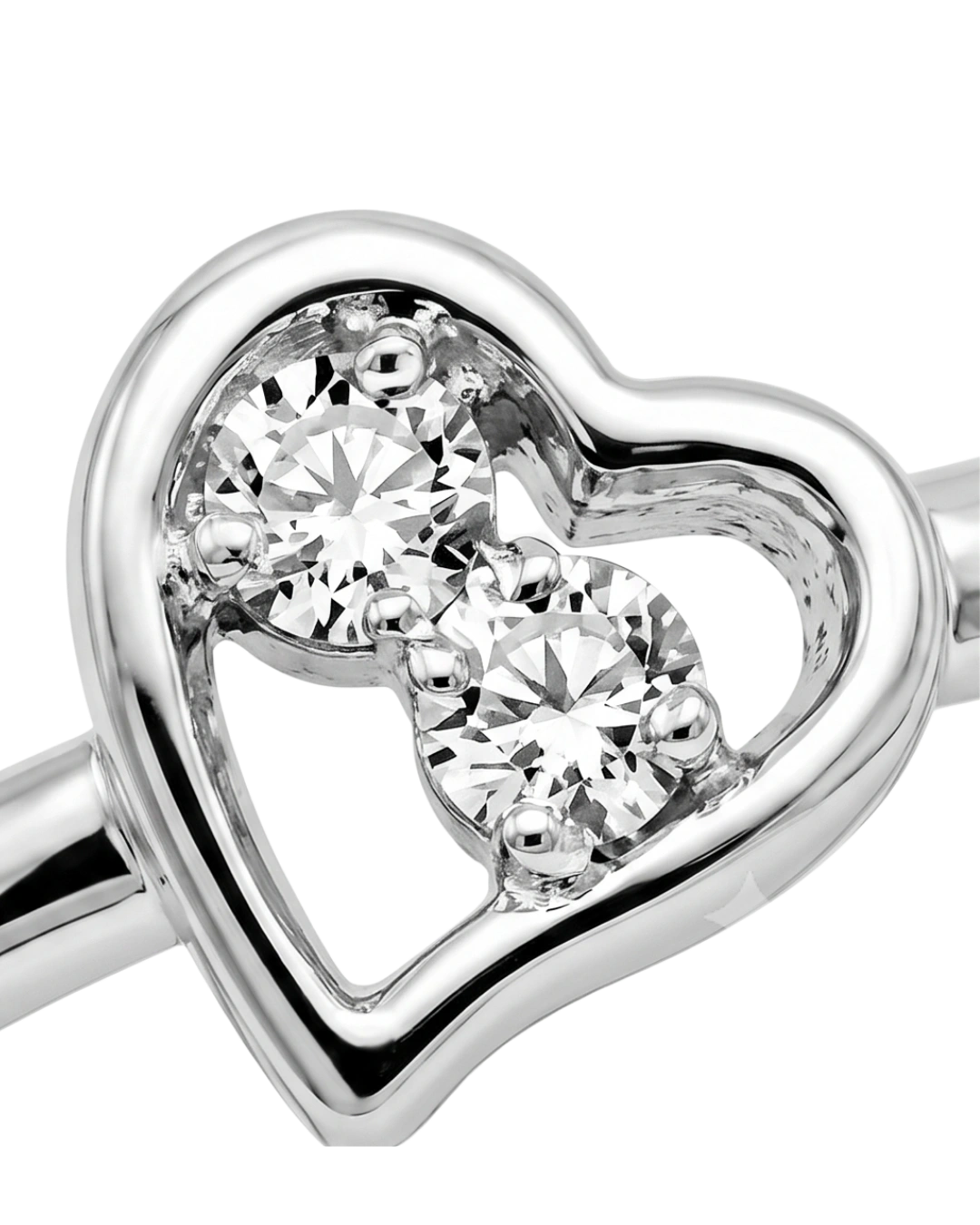 Dewdrop Heart 925 Sterling Silver Ring for Kids