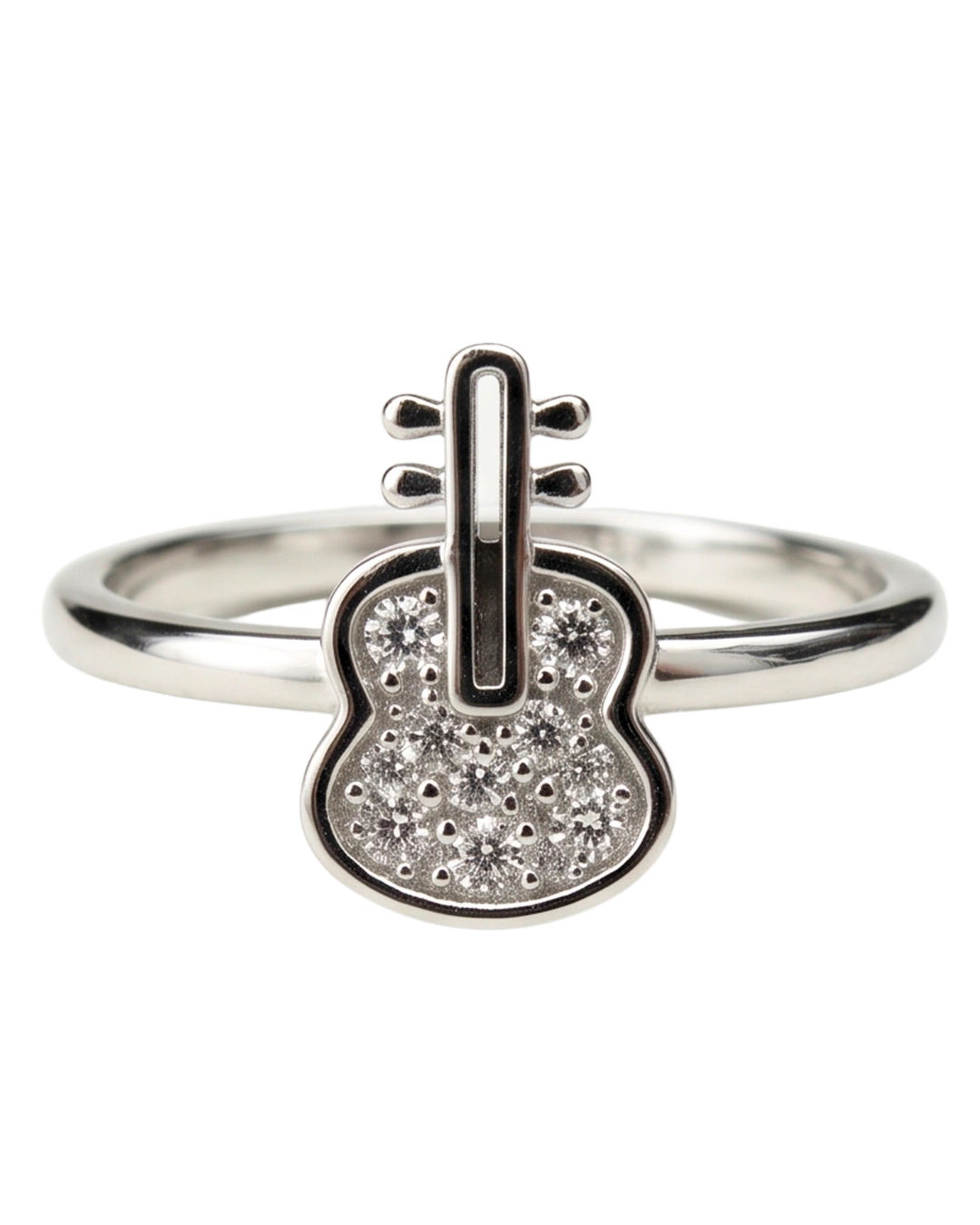 Little Maestro Guitar 925 Sterling Silver Ring for Kids