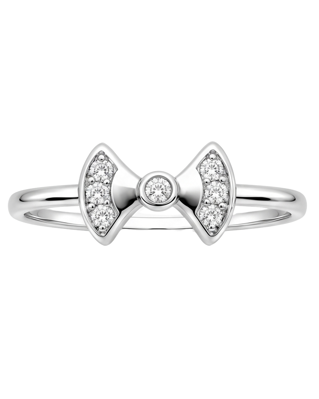 Petite Bow Sparkle 925 Sterling Silver Ring