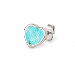 Azure Heart Stud Earrings