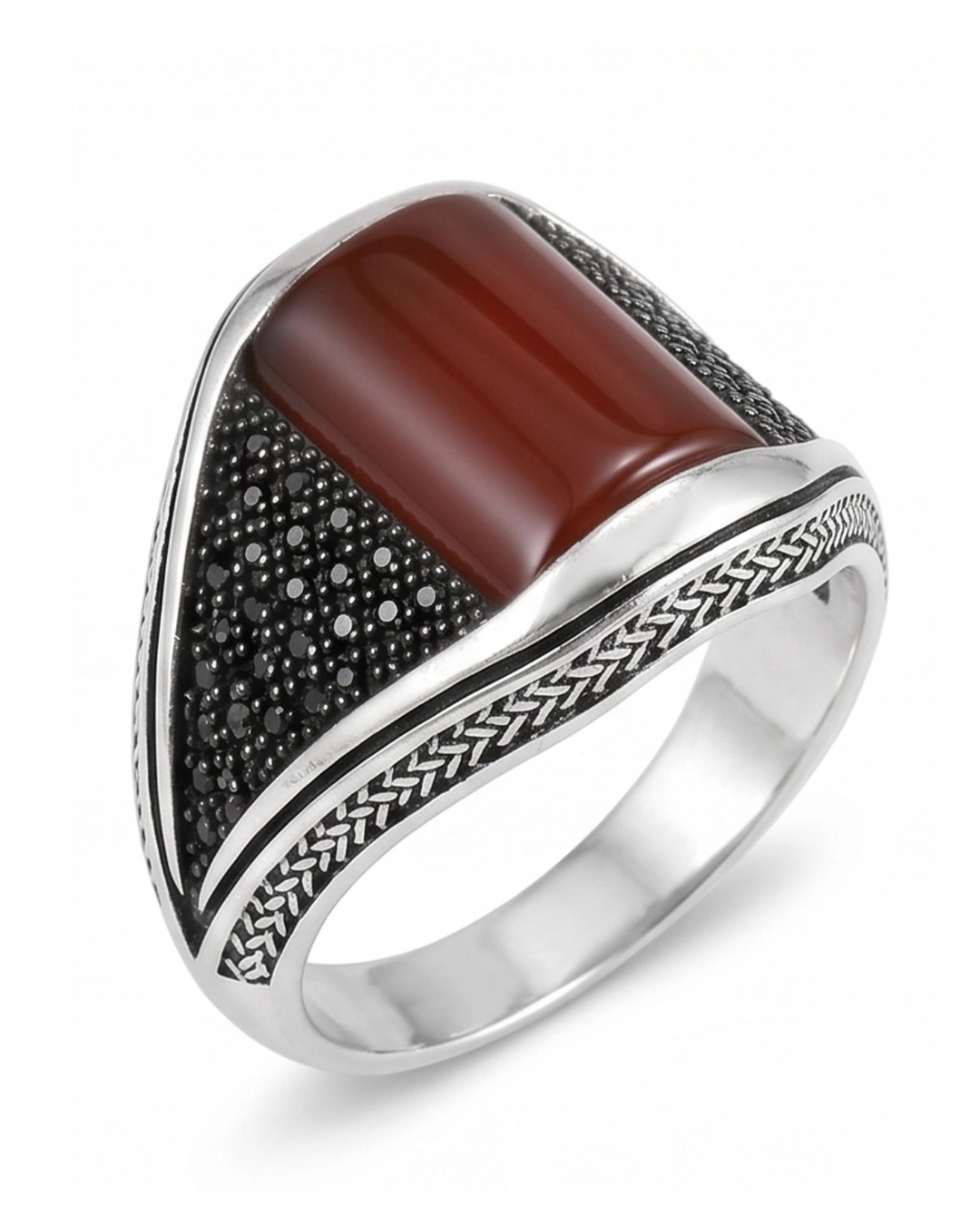 Vulcan Horizon Carnelian 925 Sterling Silver Ring for Men