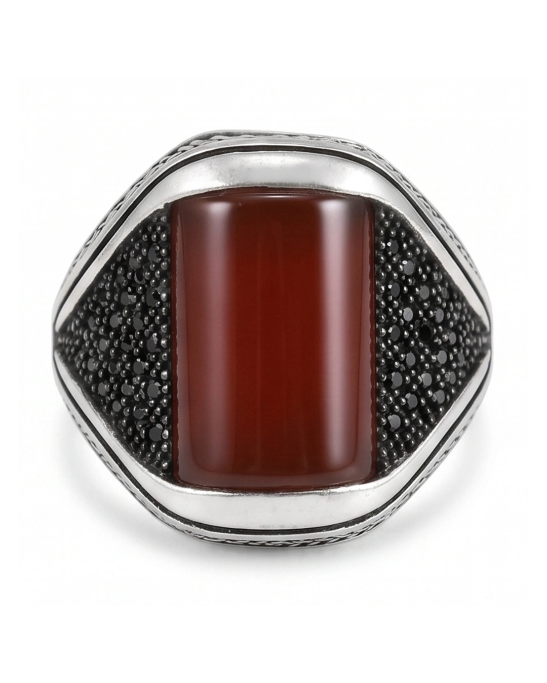 Vulcan Horizon Carnelian 925 Sterling Silver Ring for Men