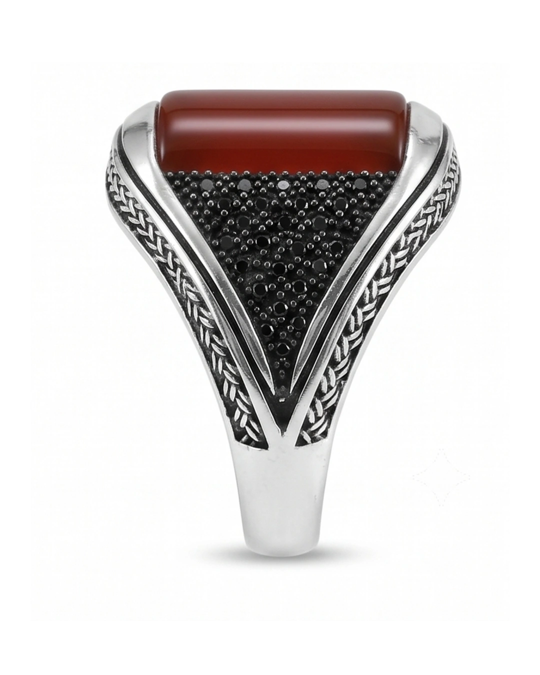 Vulcan Horizon Carnelian 925 Sterling Silver Ring for Men